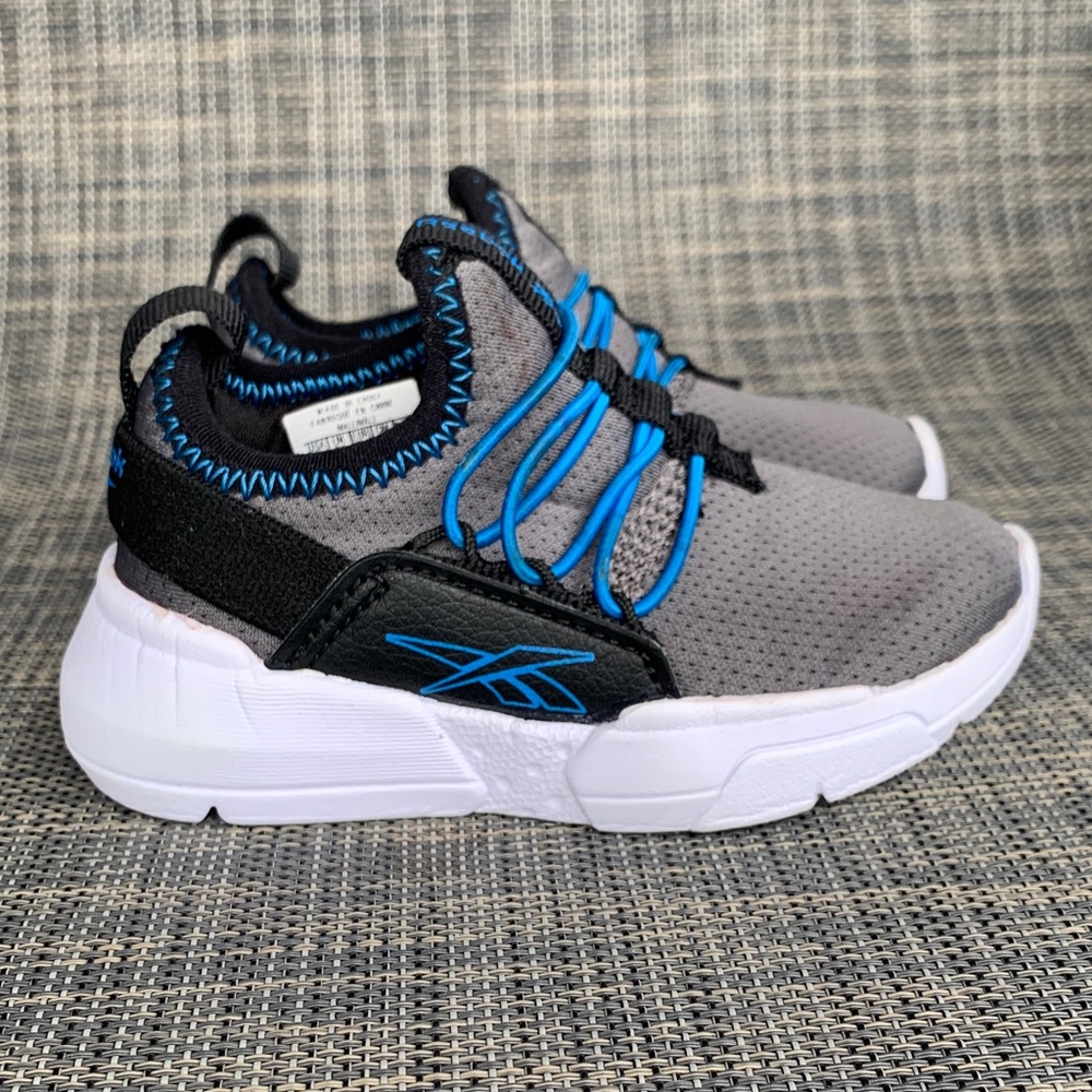 Reebok Kids Slip On Sneakers in Gray and Blue Infant Shoes size 5 - Picture 2 of 11